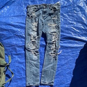 Distressed Blue Jeans for Men